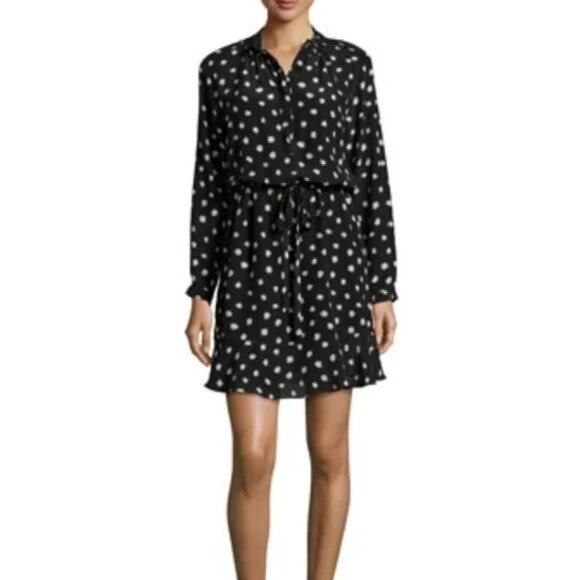 Rebecca Taylor Dresses & Skirts - Rebecca Taylor Dandelion-Print Silk Shirtdress, Black  12